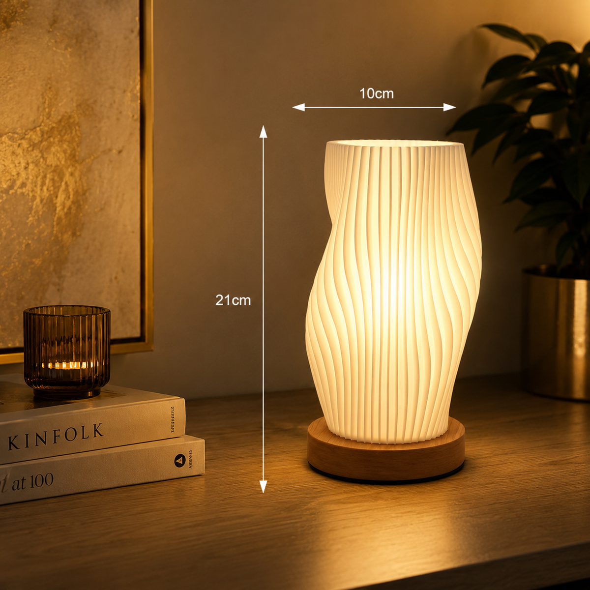 Marella — Lampe à poser ondulée à trois températures