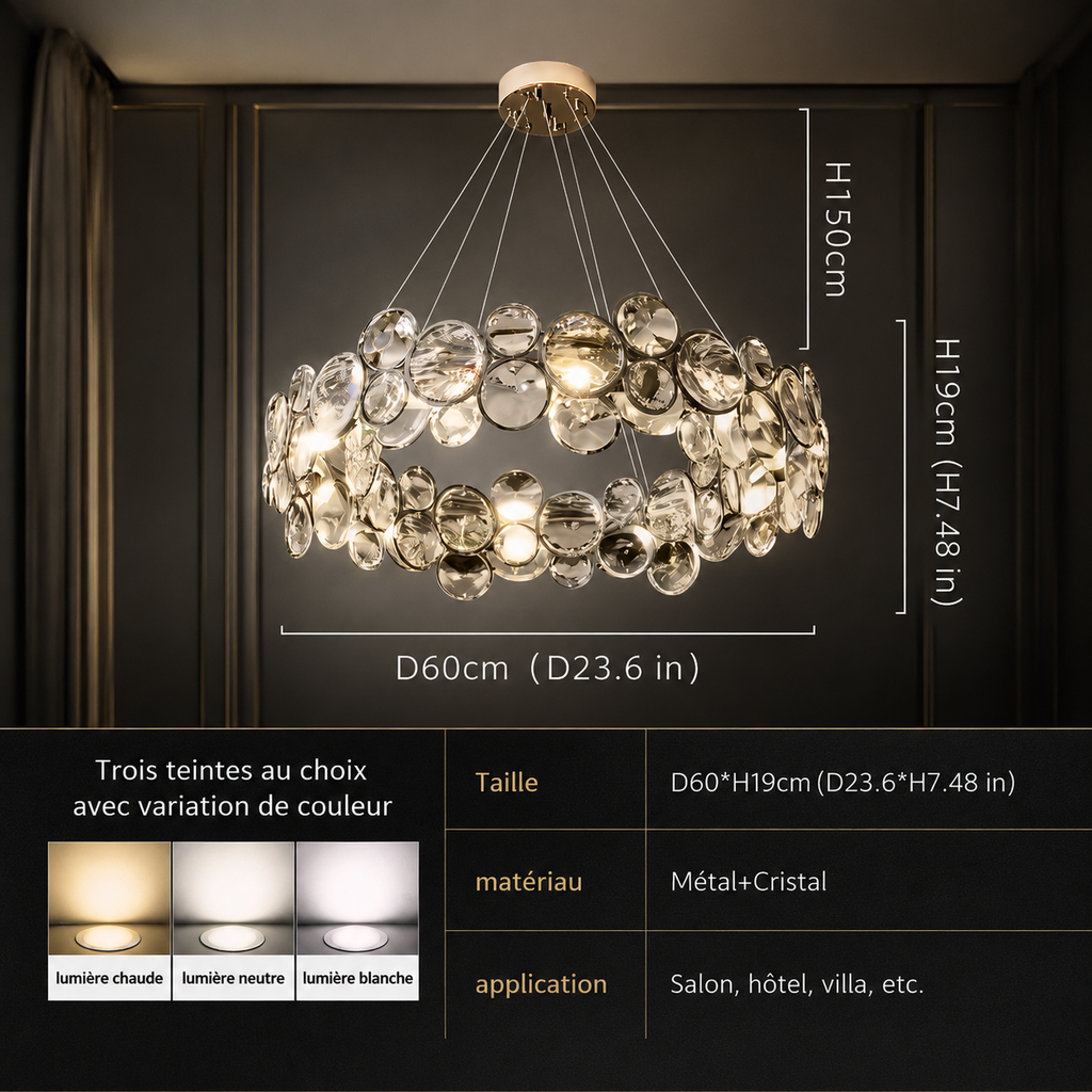 Impérine — Suspension en cristal grand diamètre