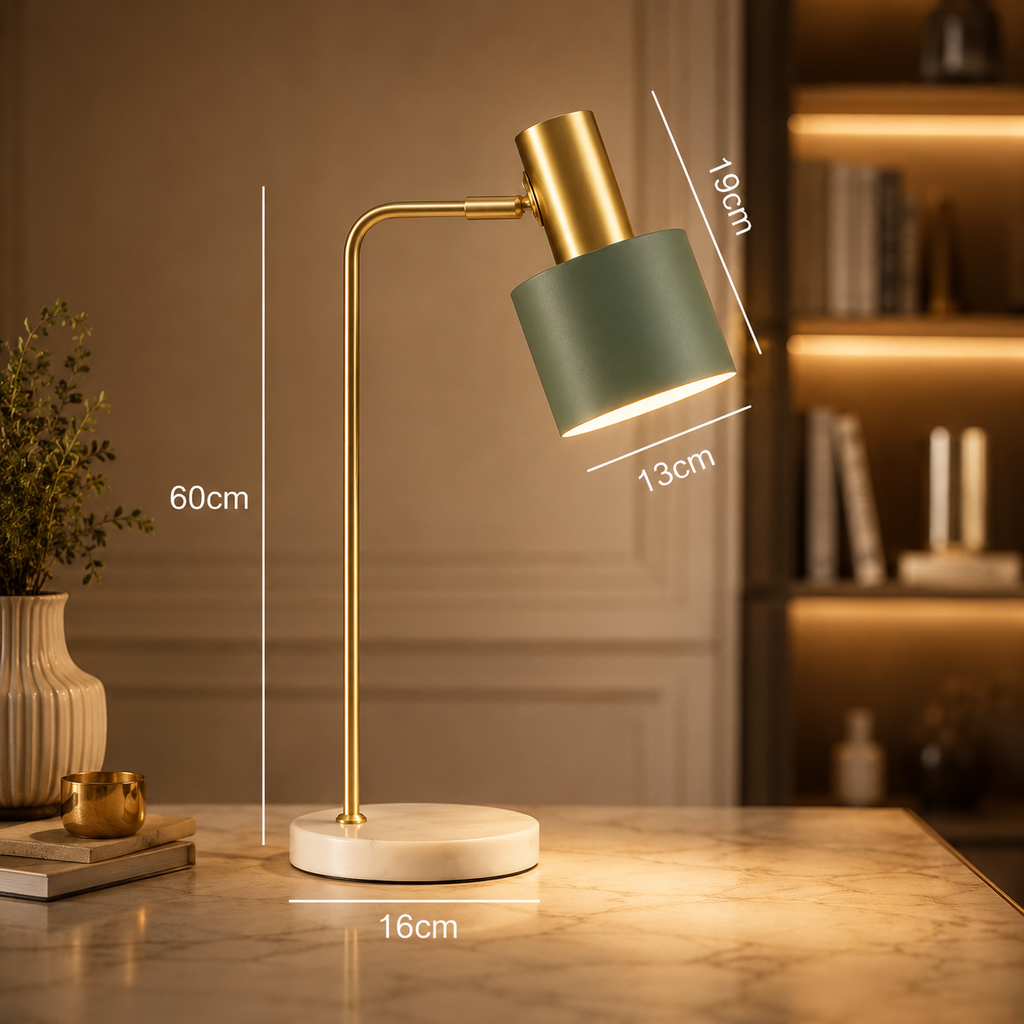 Bellina — Lampe à poser au bras doré