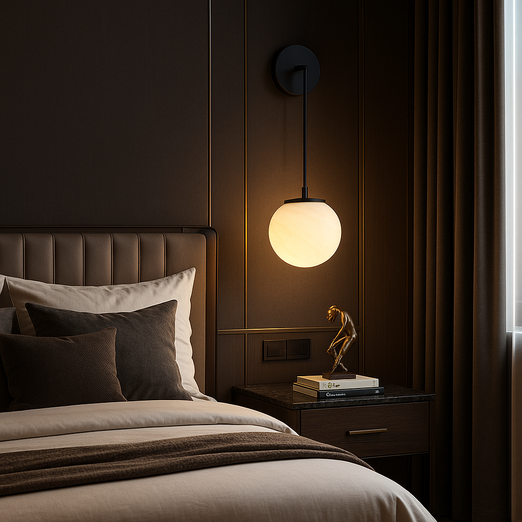 Marmora — Applique murale globe et socle en marbre