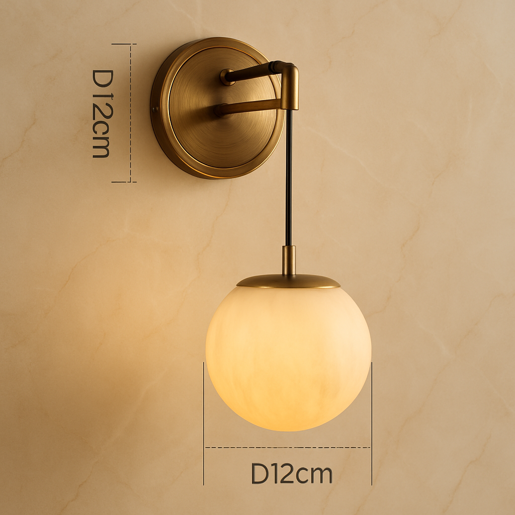 Marmora — Applique murale globe et socle en marbre