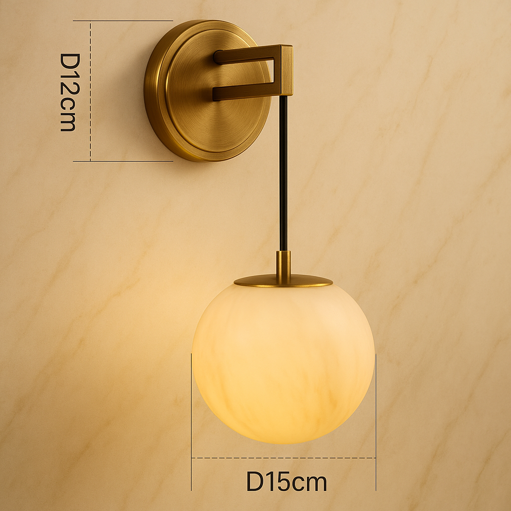 Marmora — Applique murale globe et socle en marbre