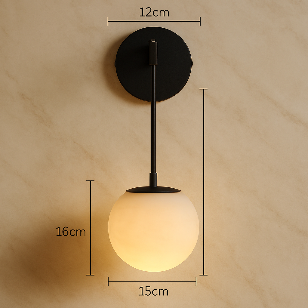 Marmora — Applique murale globe et socle en marbre