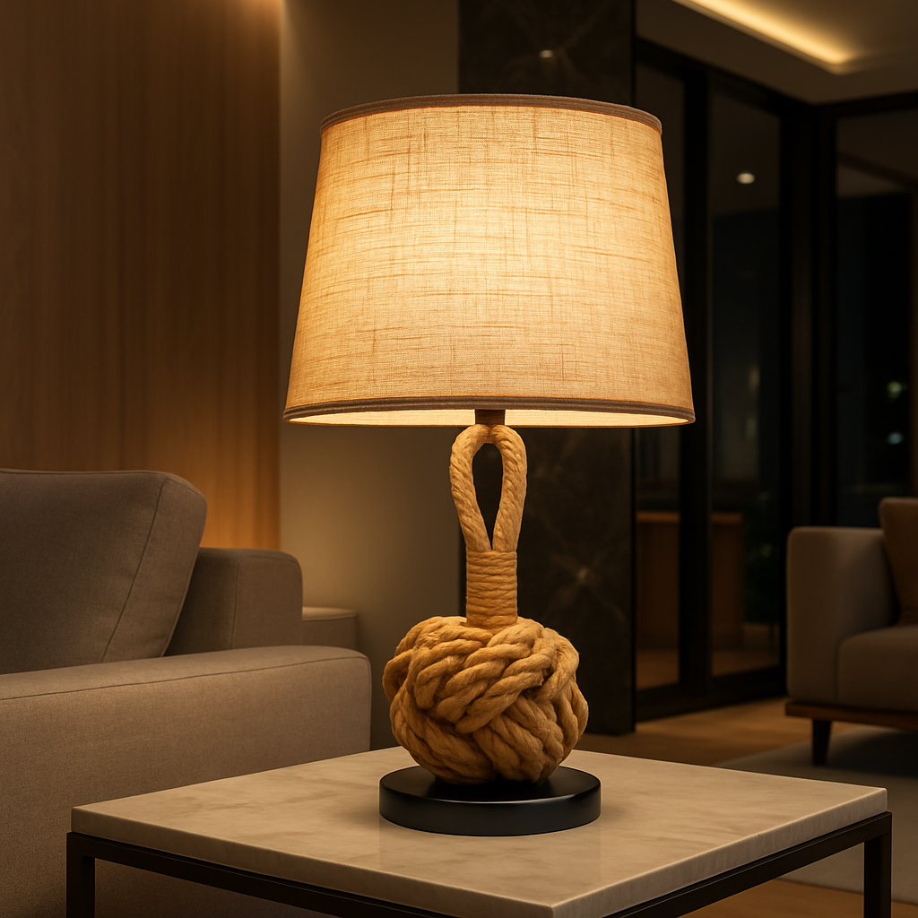 Cordana — Lampe à poser en corde tressée naturelle