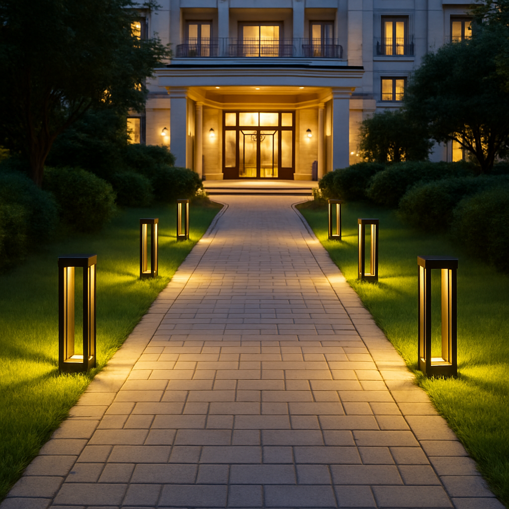 Sestria — Borne extérieure cubique à LED