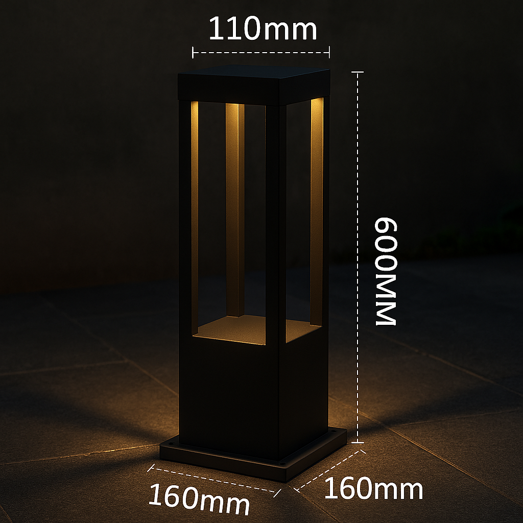 Sestria — Borne extérieure cubique à LED
