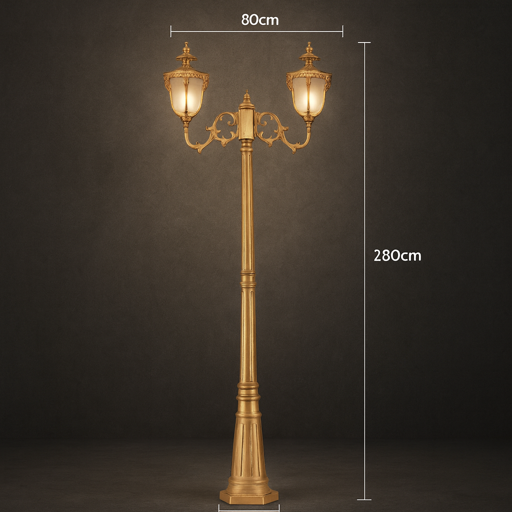 Belveda — Lampadaire d'allée double tête E27