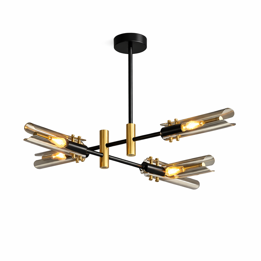 Elvia — Lustre esprit vitrail à têtes multiples