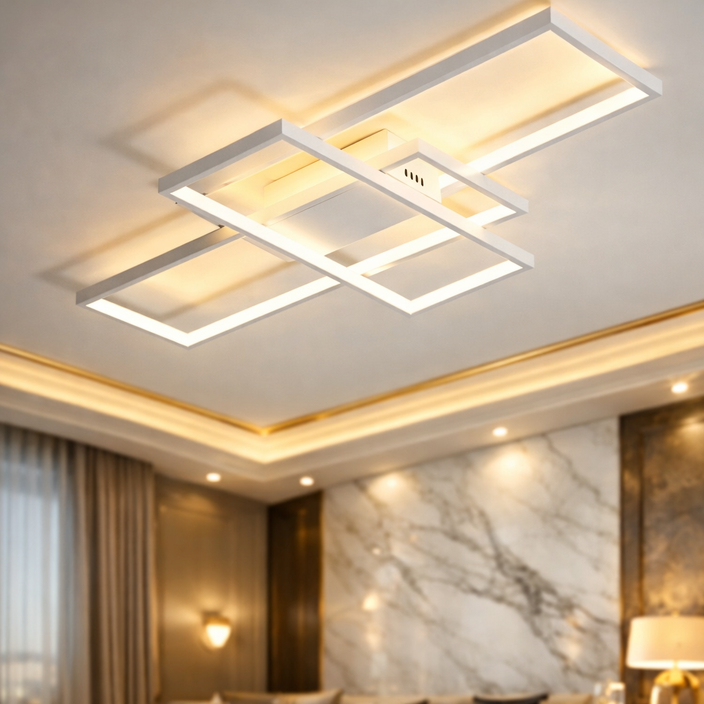 Quadris — Plafonnier contemporain aux lignes nettes