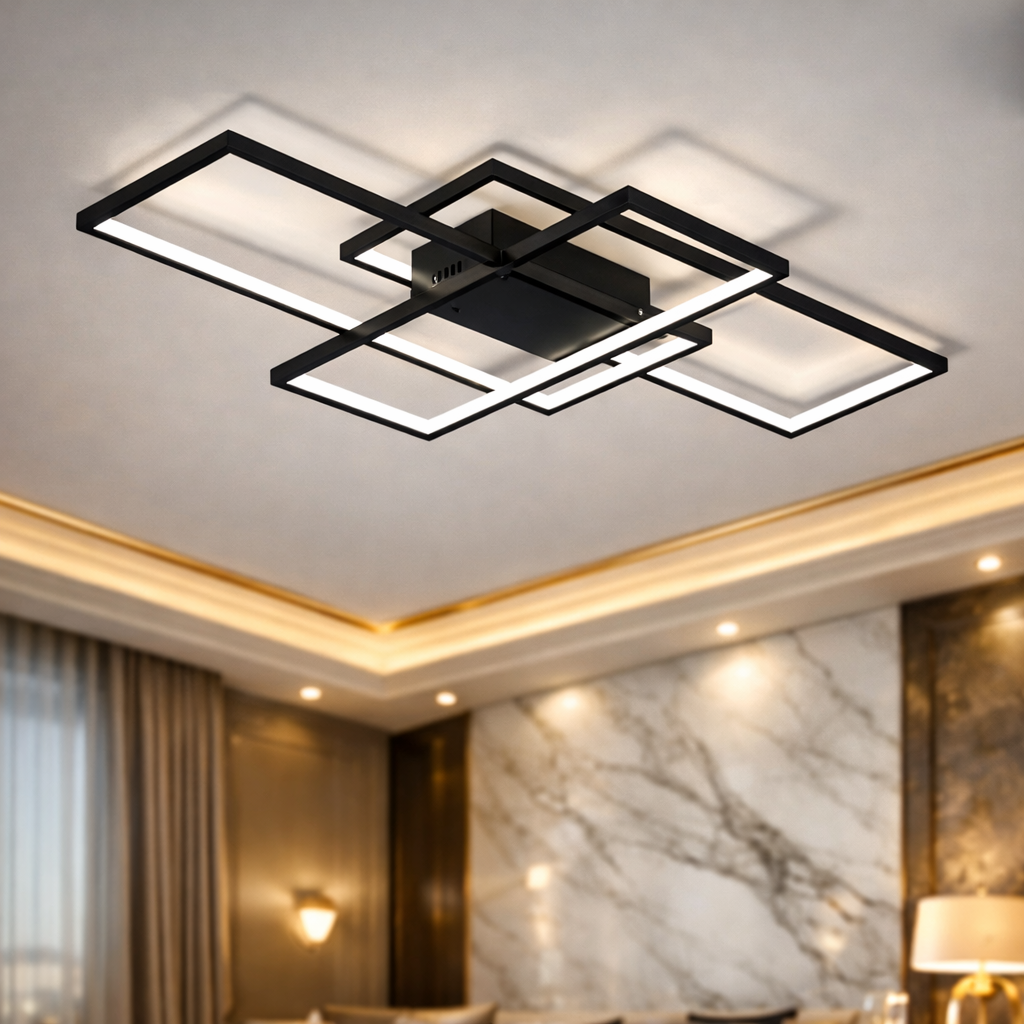 Quadris — Plafonnier contemporain aux lignes nettes
