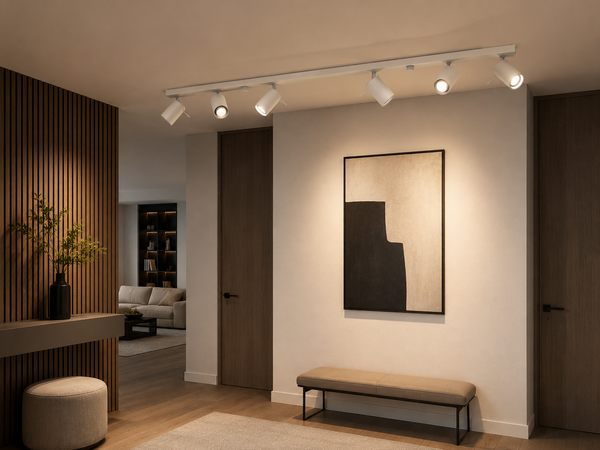 Faretta — Plafonnier blanc à six spots orientables