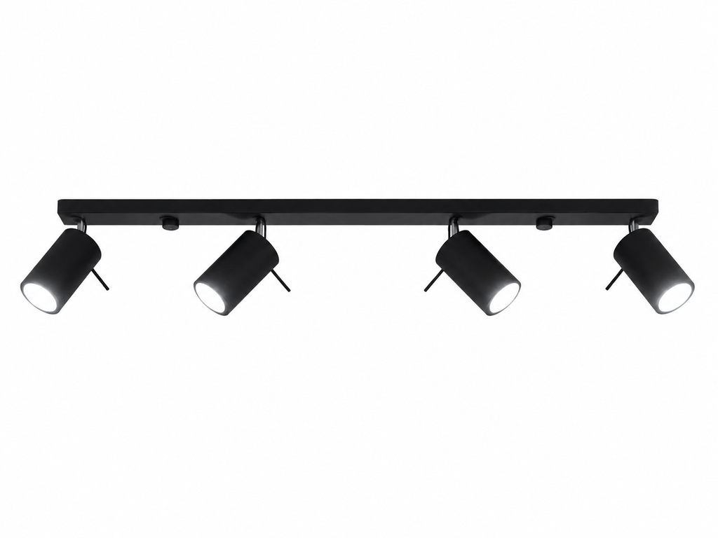 Corvina — Plafonnier noir à quatre spots orientables