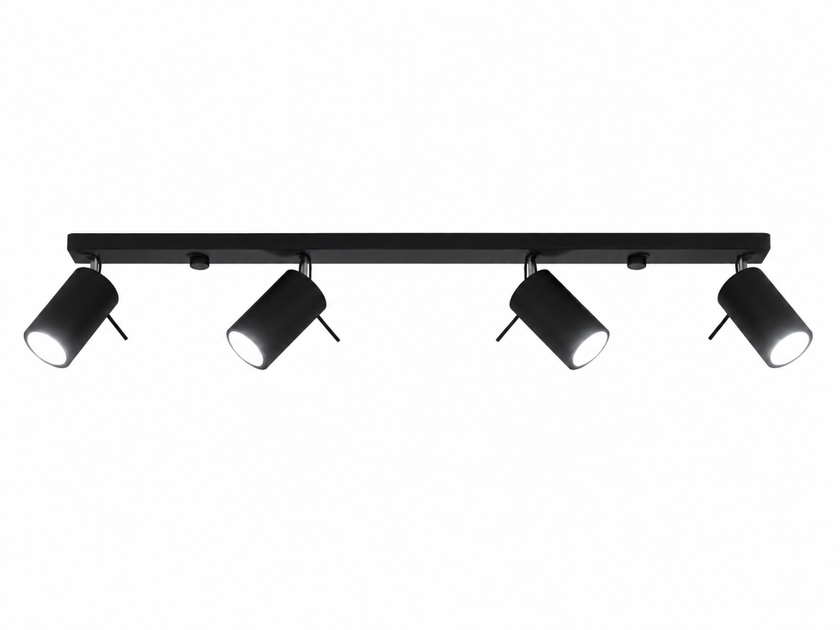 Corvina — Plafonnier noir à quatre spots orientables