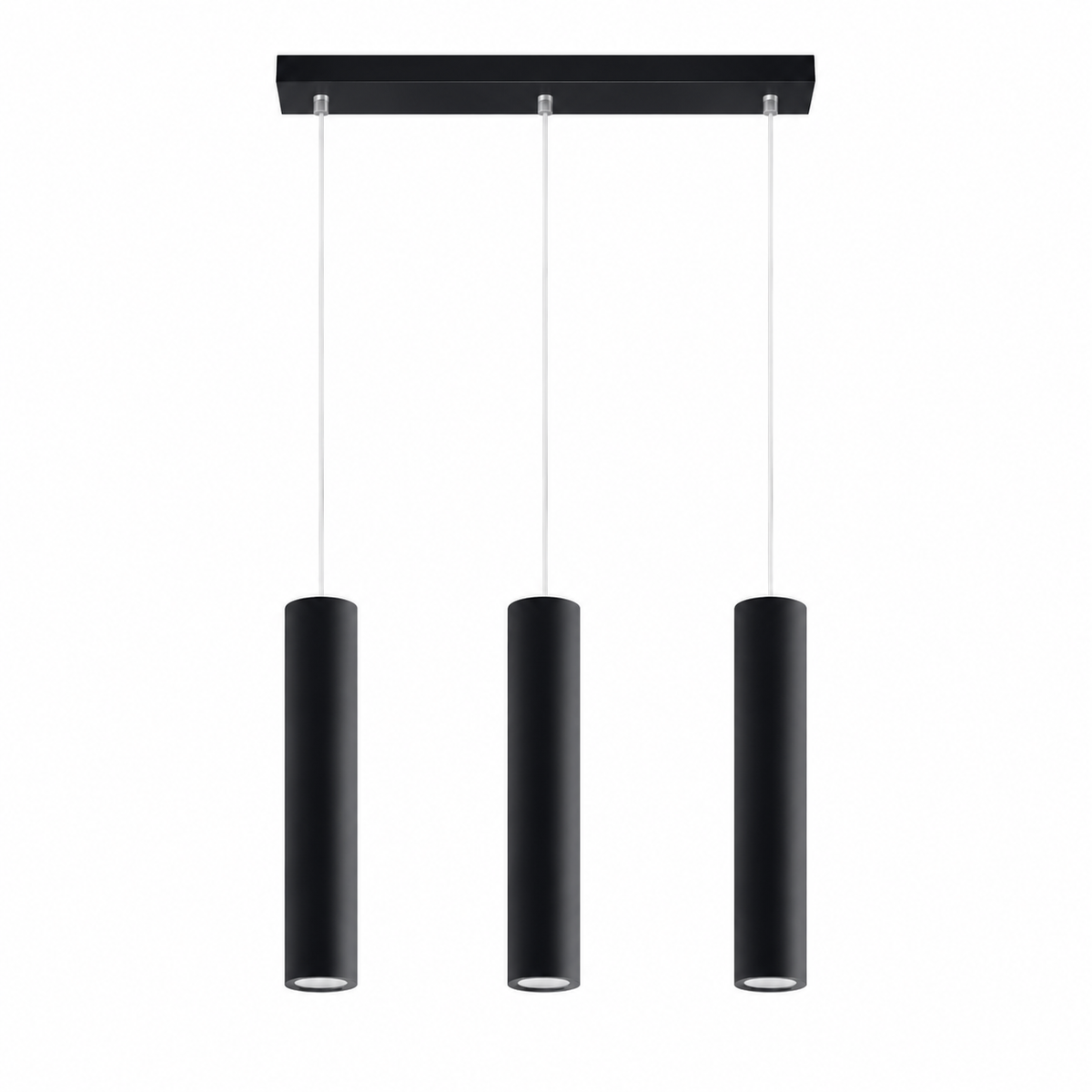 Elvira — Suspension cylindrique noire à trois lumières