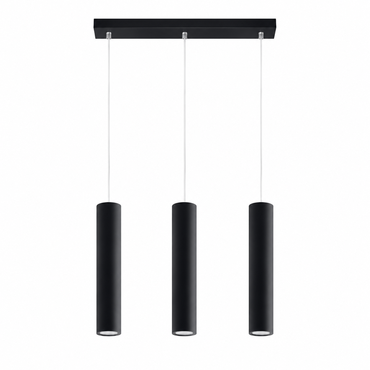 Suspension cylindrique noire 3 lumières