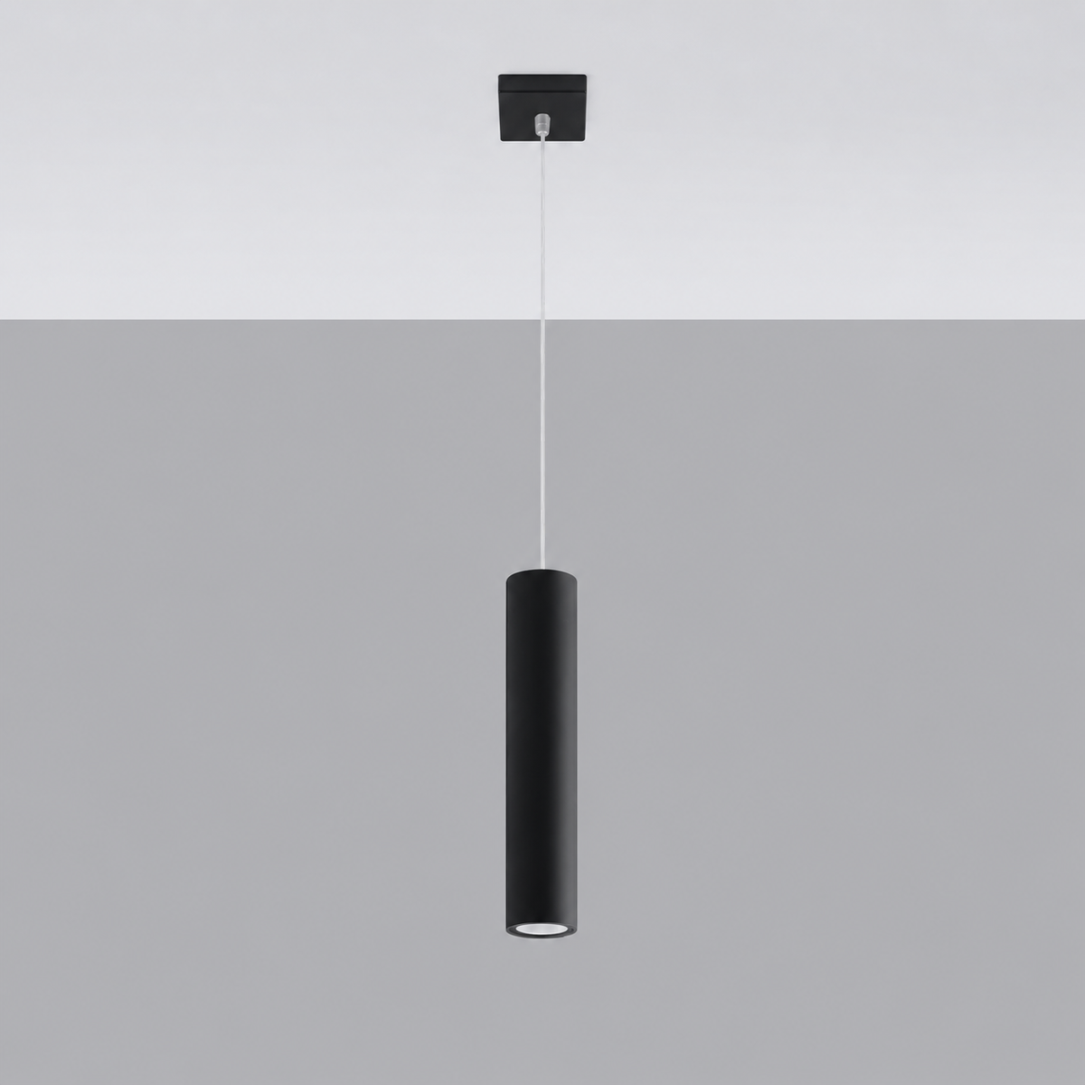 Bruna — Suspension cylindre en acier noir