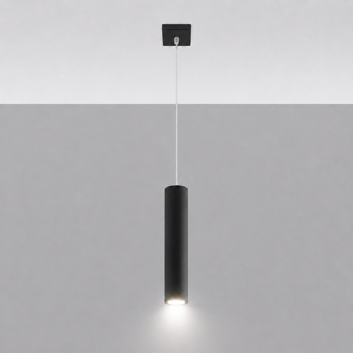 Bruna — Suspension cylindre en acier noir