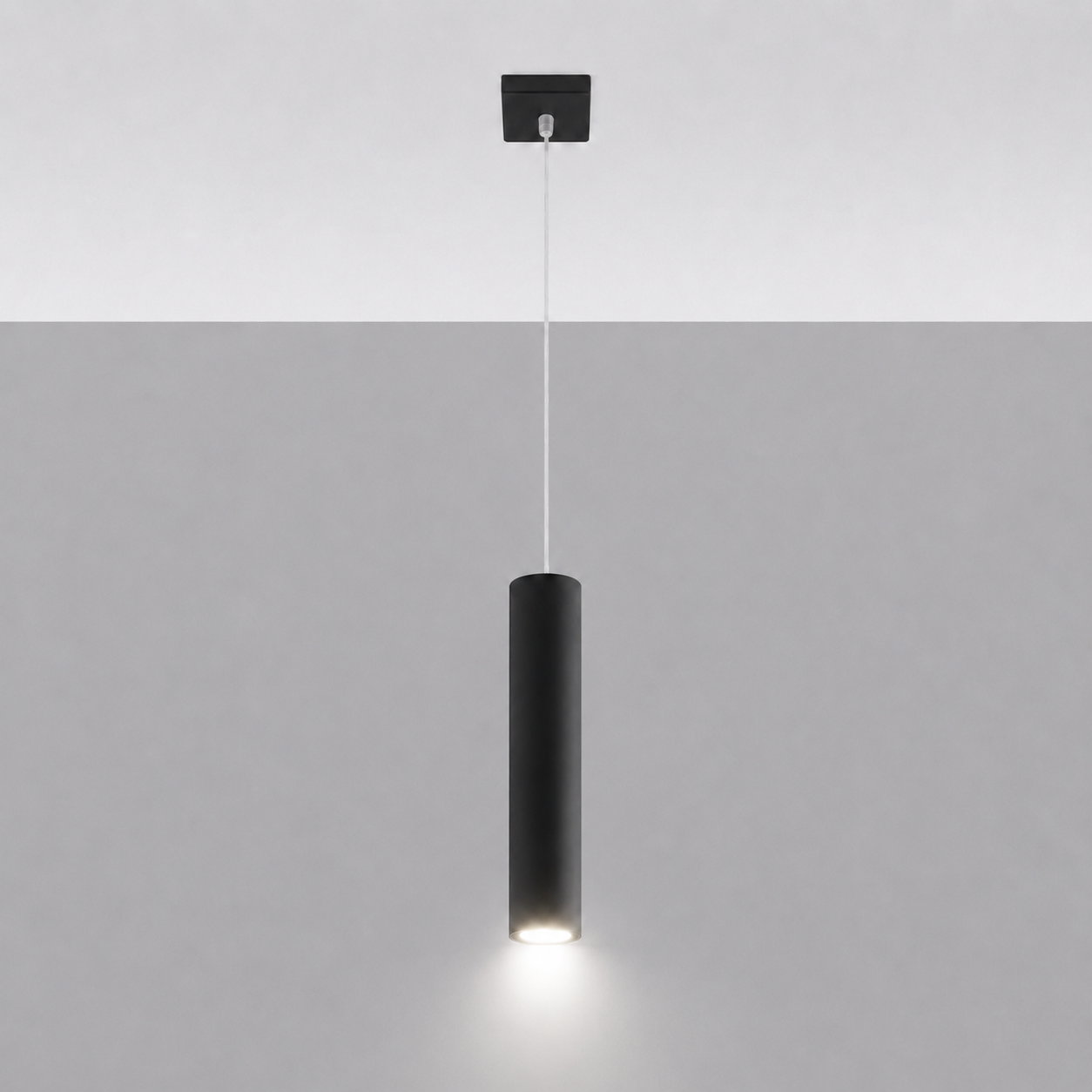 Suspension cylindre acier noir