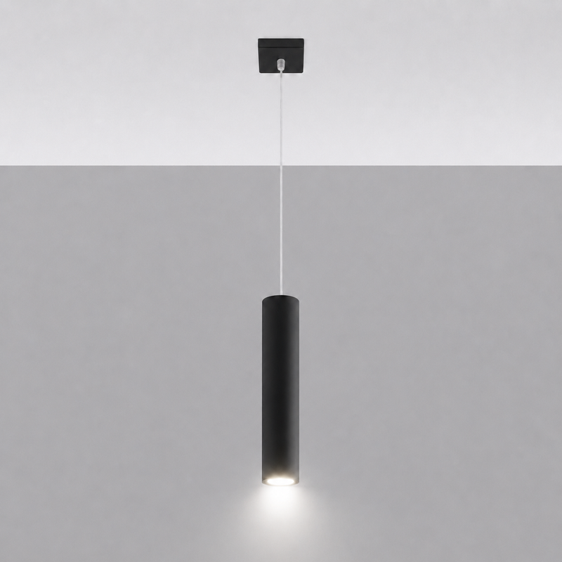 Bruna — Suspension cylindre en acier noir