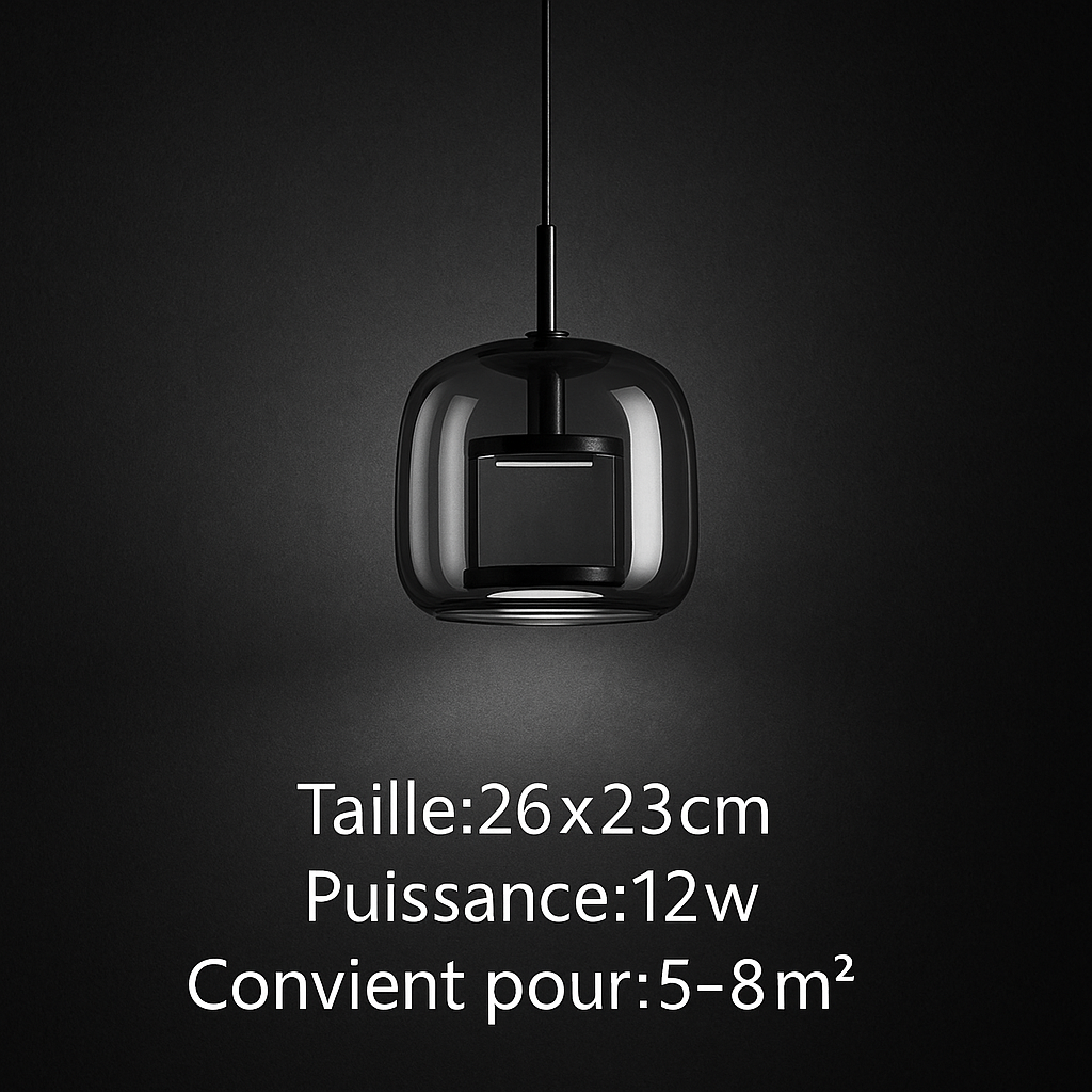Brumia — Suspension en verre fumé et fer forgé