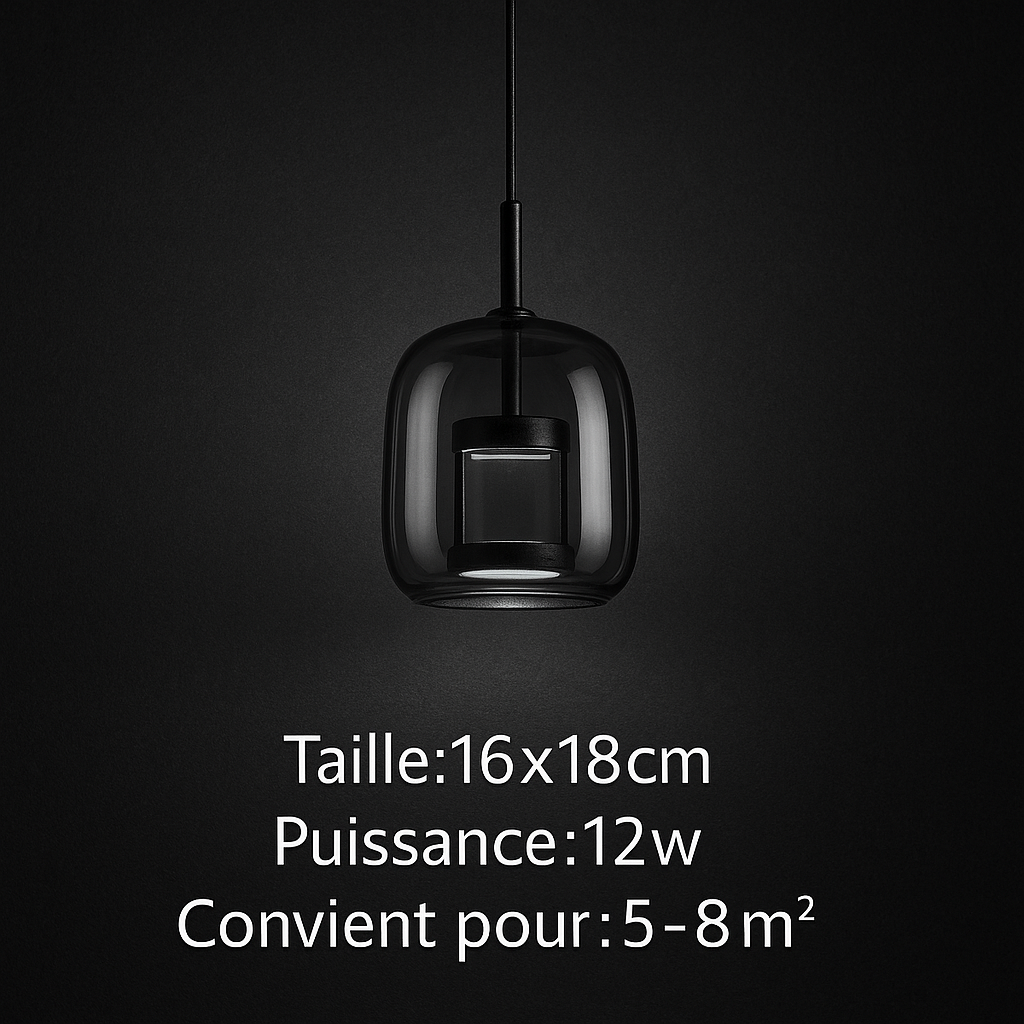Brumia — Suspension en verre fumé et fer forgé
