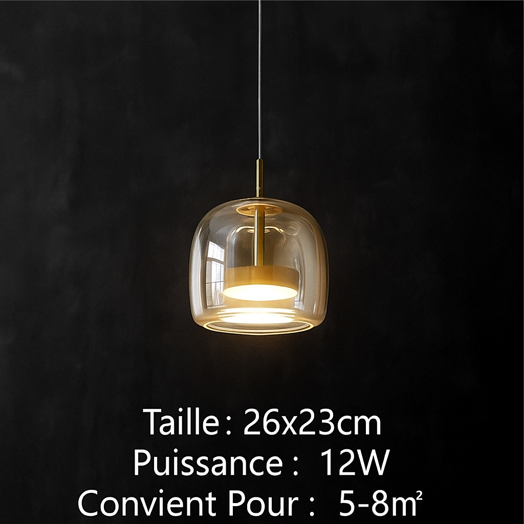 Brumia — Suspension en verre fumé et fer forgé