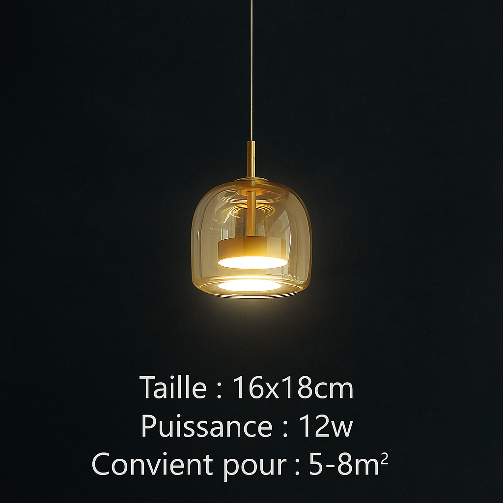 Brumia — Suspension en verre fumé et fer forgé