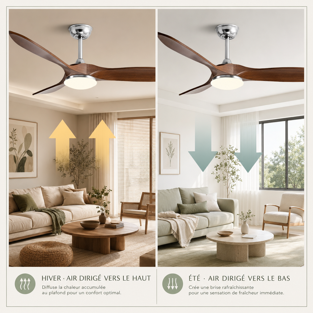 Vindra — Ventilateur de plafond moteur DC et LED