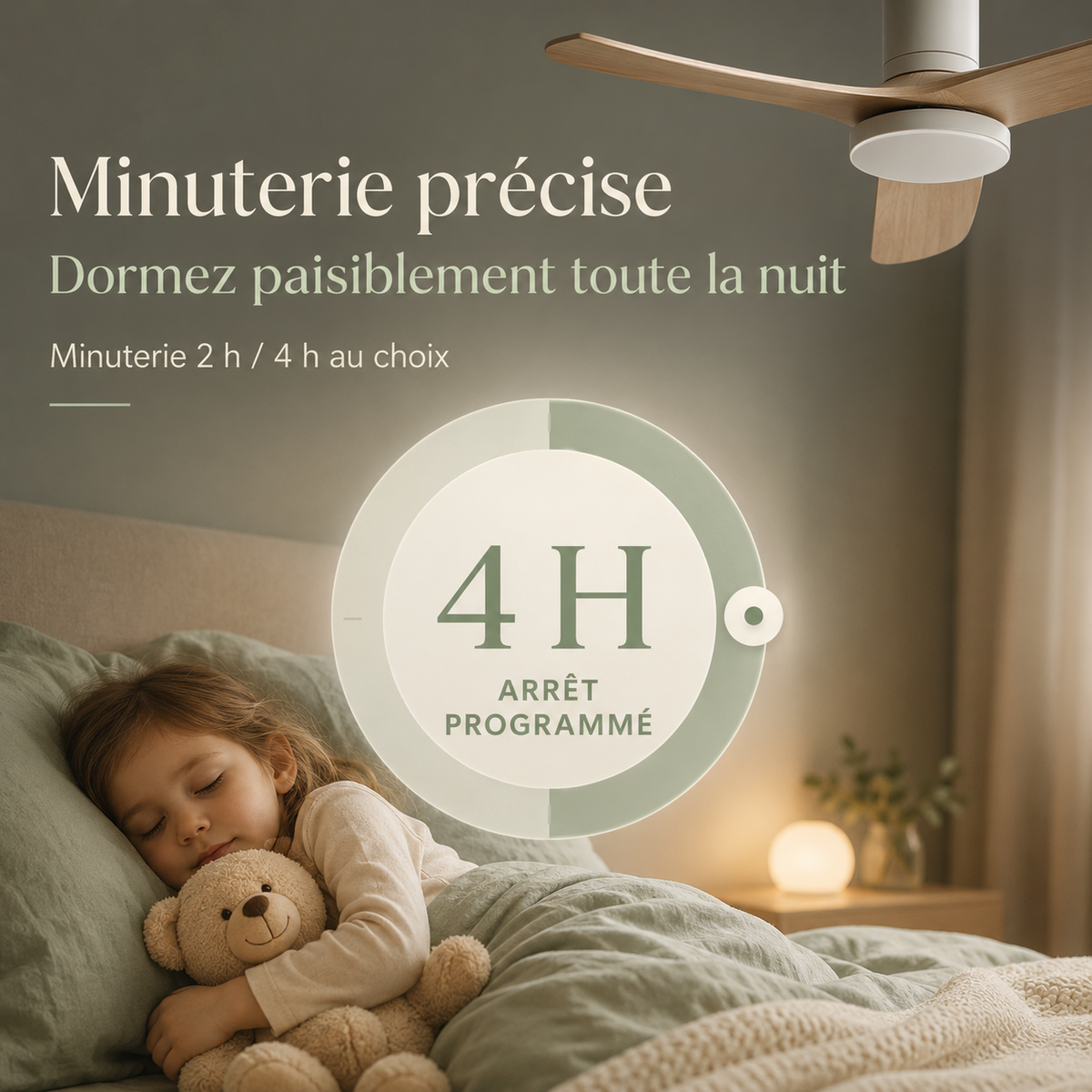 Vindra — Ventilateur de plafond moteur DC et LED