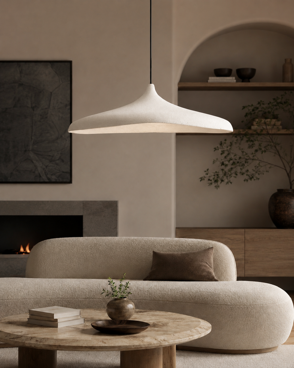 Argilla — Suspension wabi-sabi finition béton