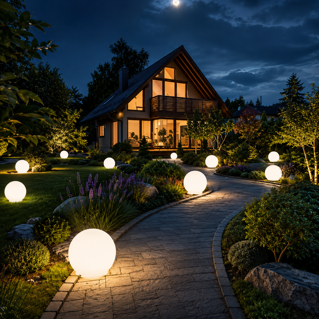 Lunéa — Boule lumineuse LED solaire de jardin