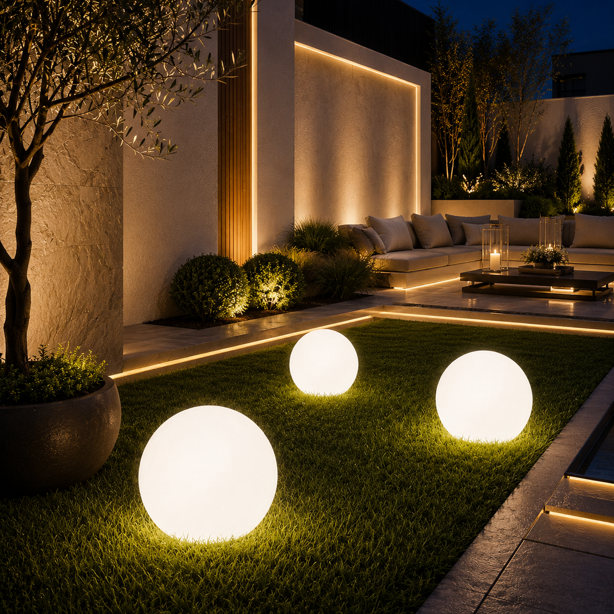 Lunéa — Boule lumineuse LED solaire de jardin
