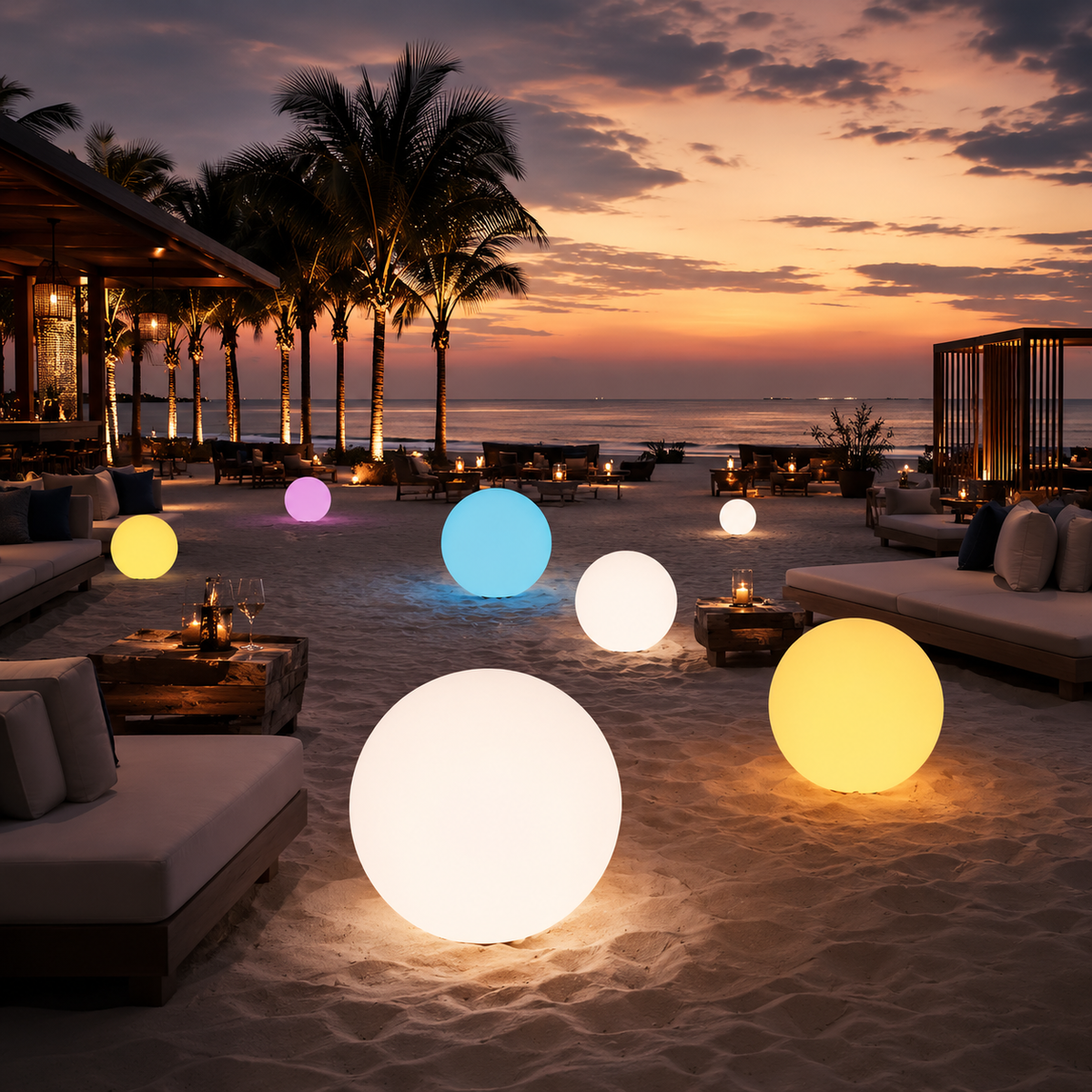 Lunéa — Boule lumineuse LED solaire de jardin
