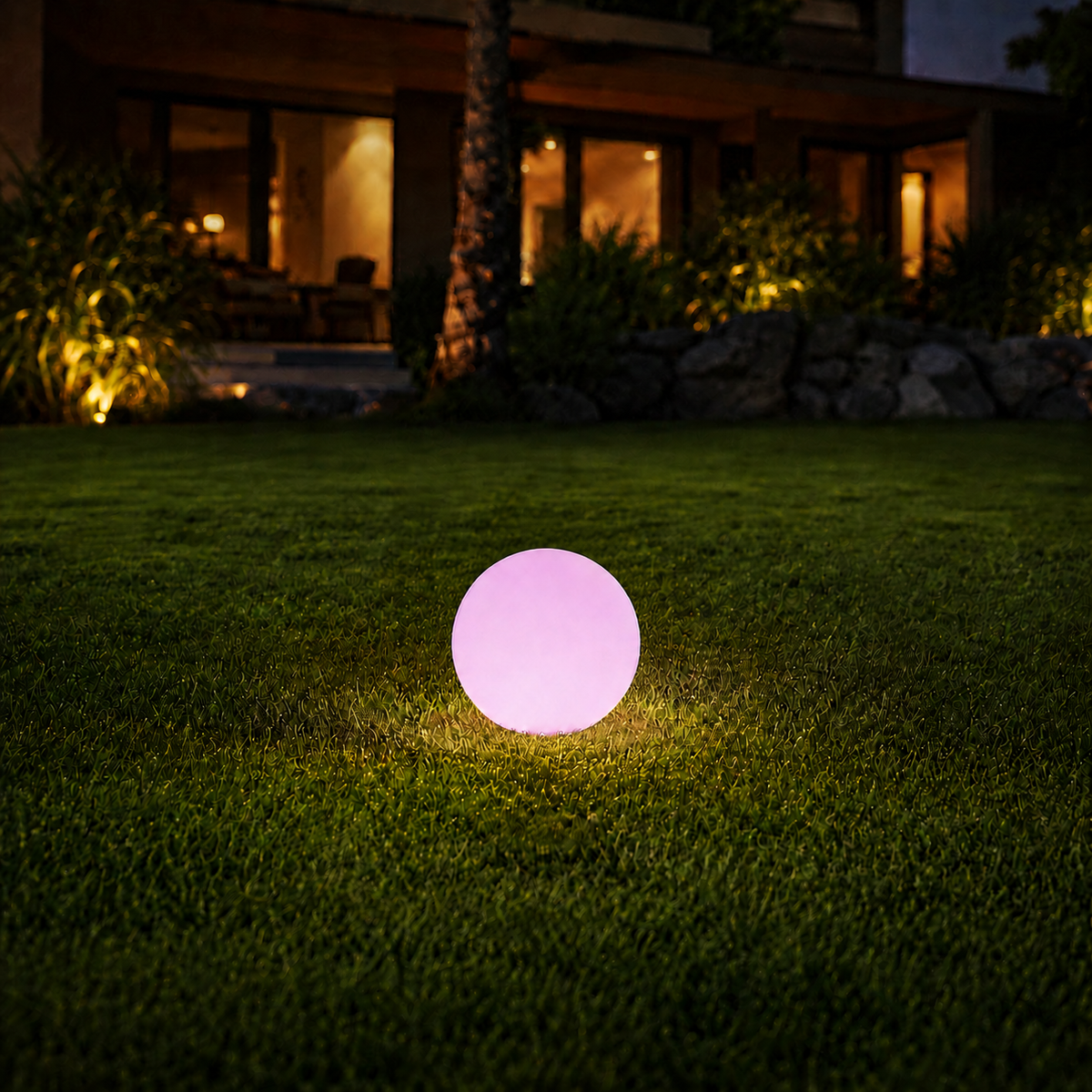 Lunéa — Boule lumineuse LED solaire de jardin