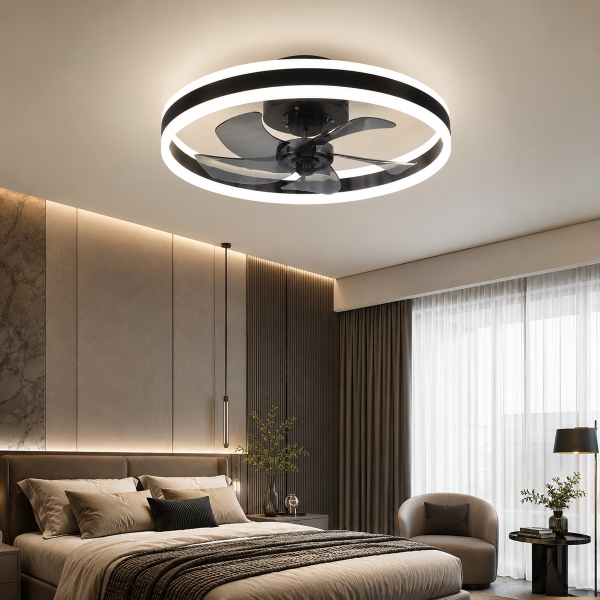 Clarane — Ventilateur de plafond compact acrylique