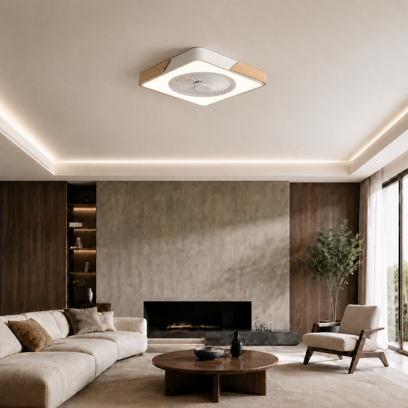 Linéa — Ventilateur de plafond ultra-mince avec lampe