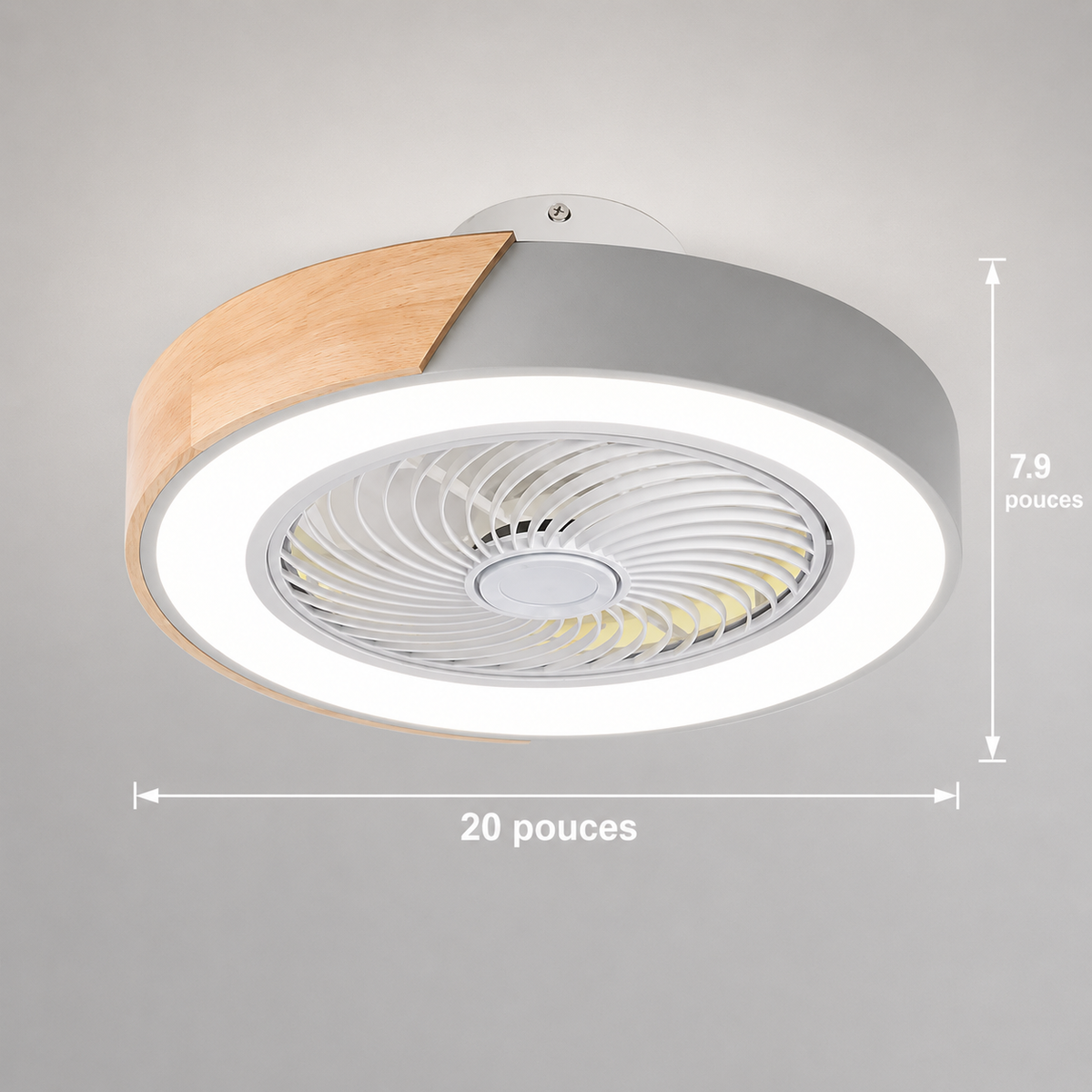 Linéa — Ventilateur de plafond ultra-mince avec lampe