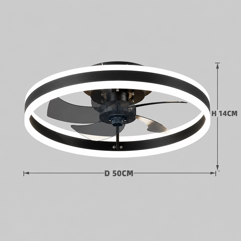Clarane — Ventilateur de plafond compact acrylique