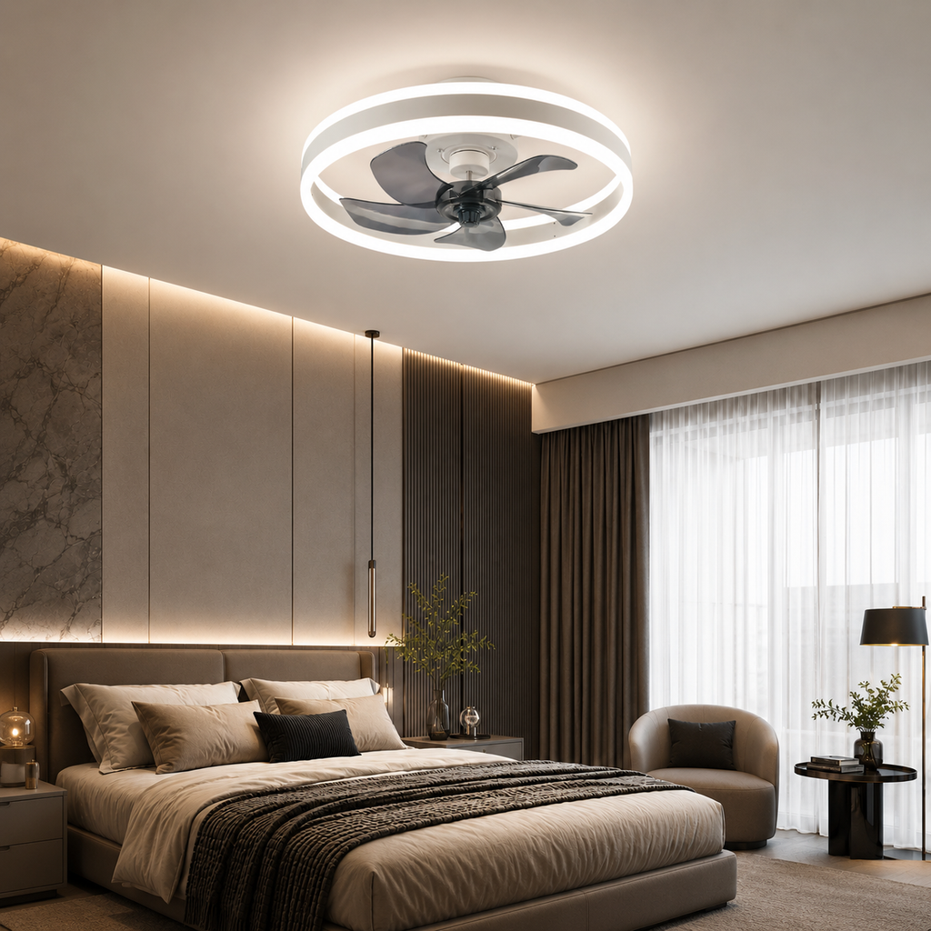 Clarane — Ventilateur de plafond compact acrylique
