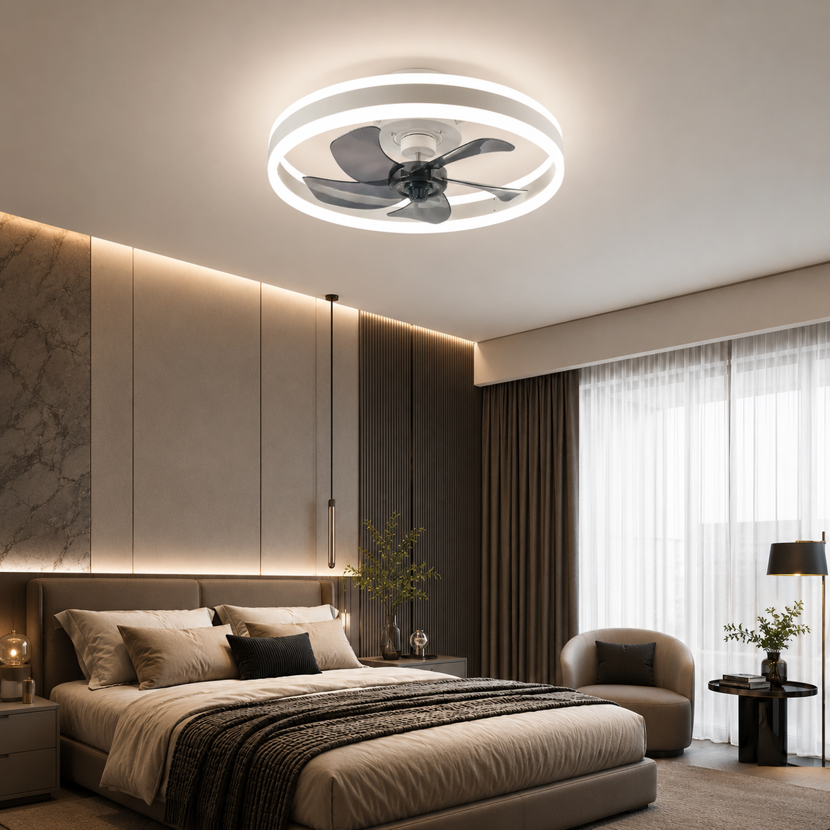 Clarane — Ventilateur de plafond compact acrylique