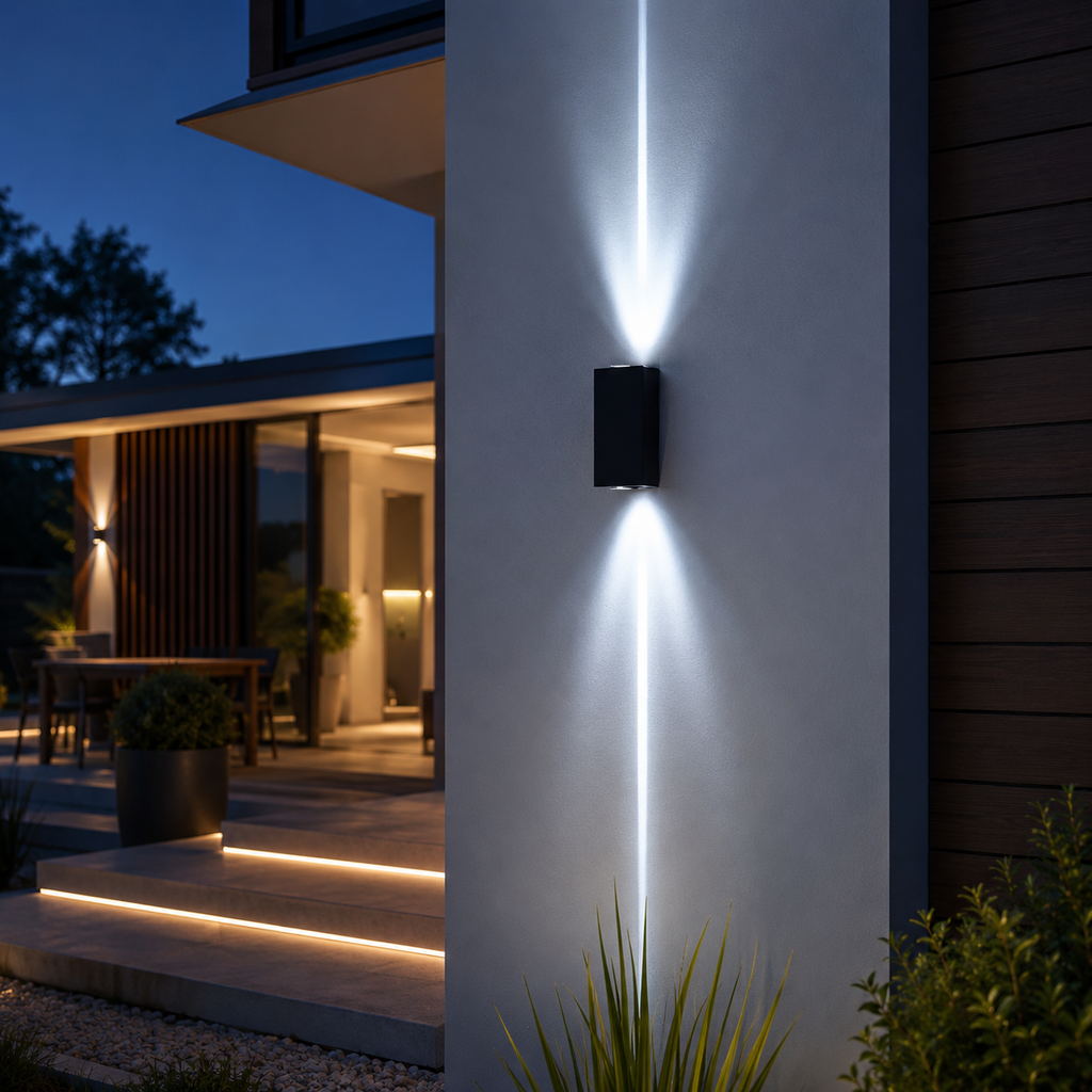 Duetta — Applique extérieure double faisceau IP65