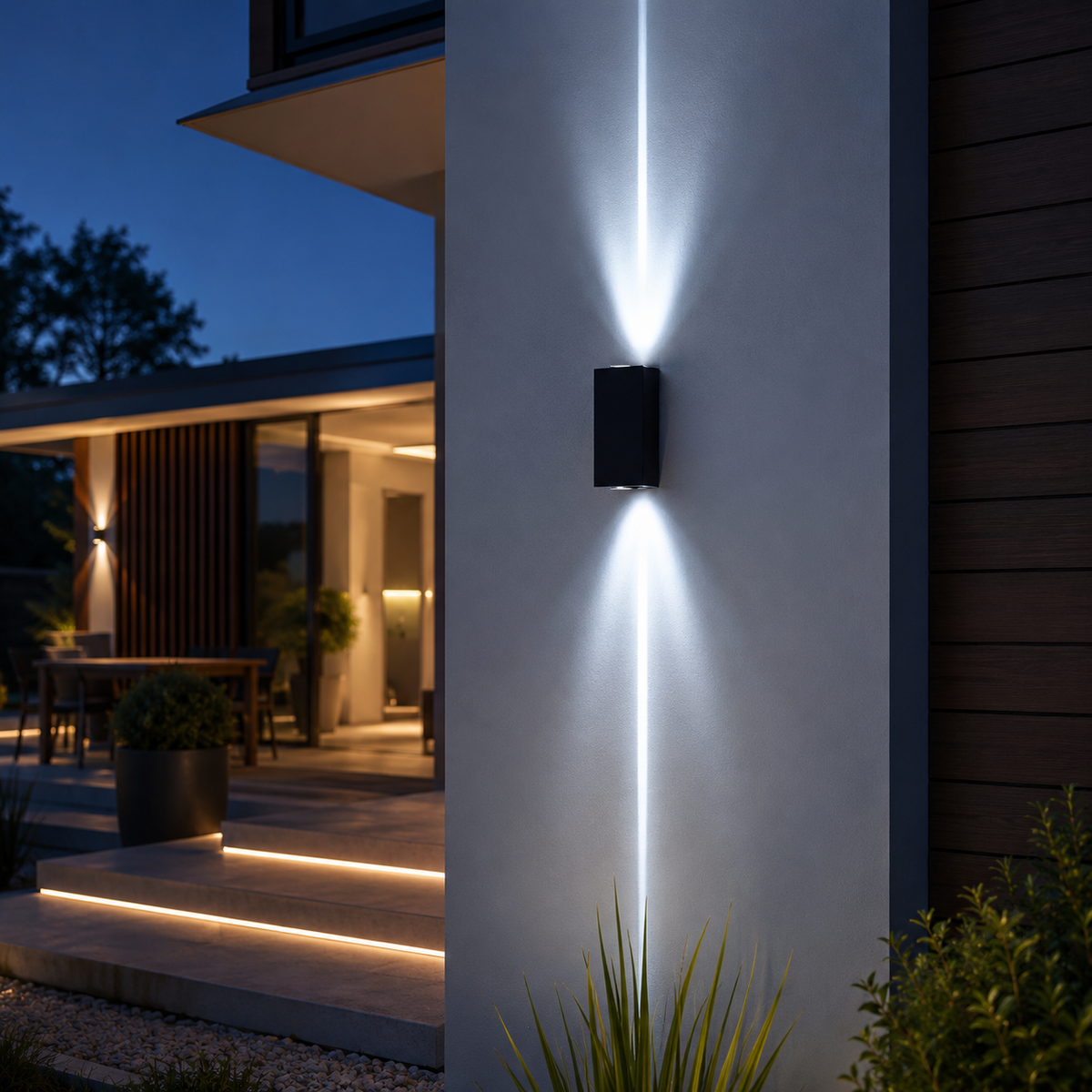 Duetta — Applique extérieure double faisceau IP65