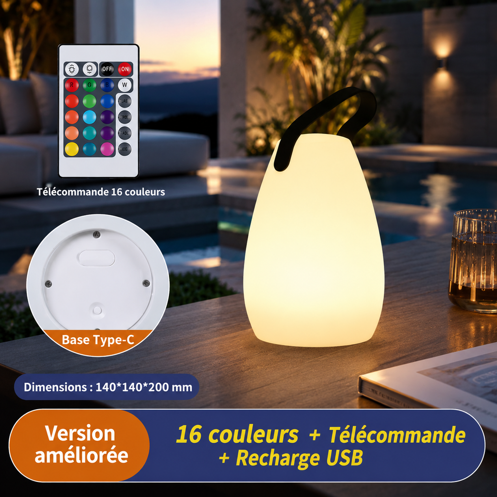 Lucciola — Lampe de table extérieure rechargeable