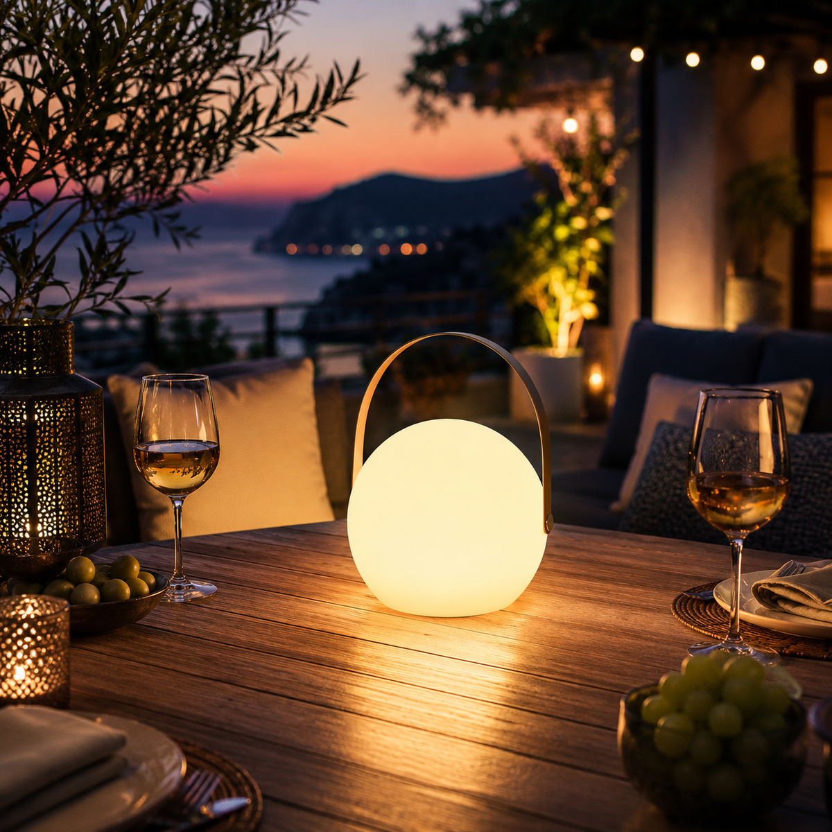 Lucciola — Lampe de table extérieure rechargeable