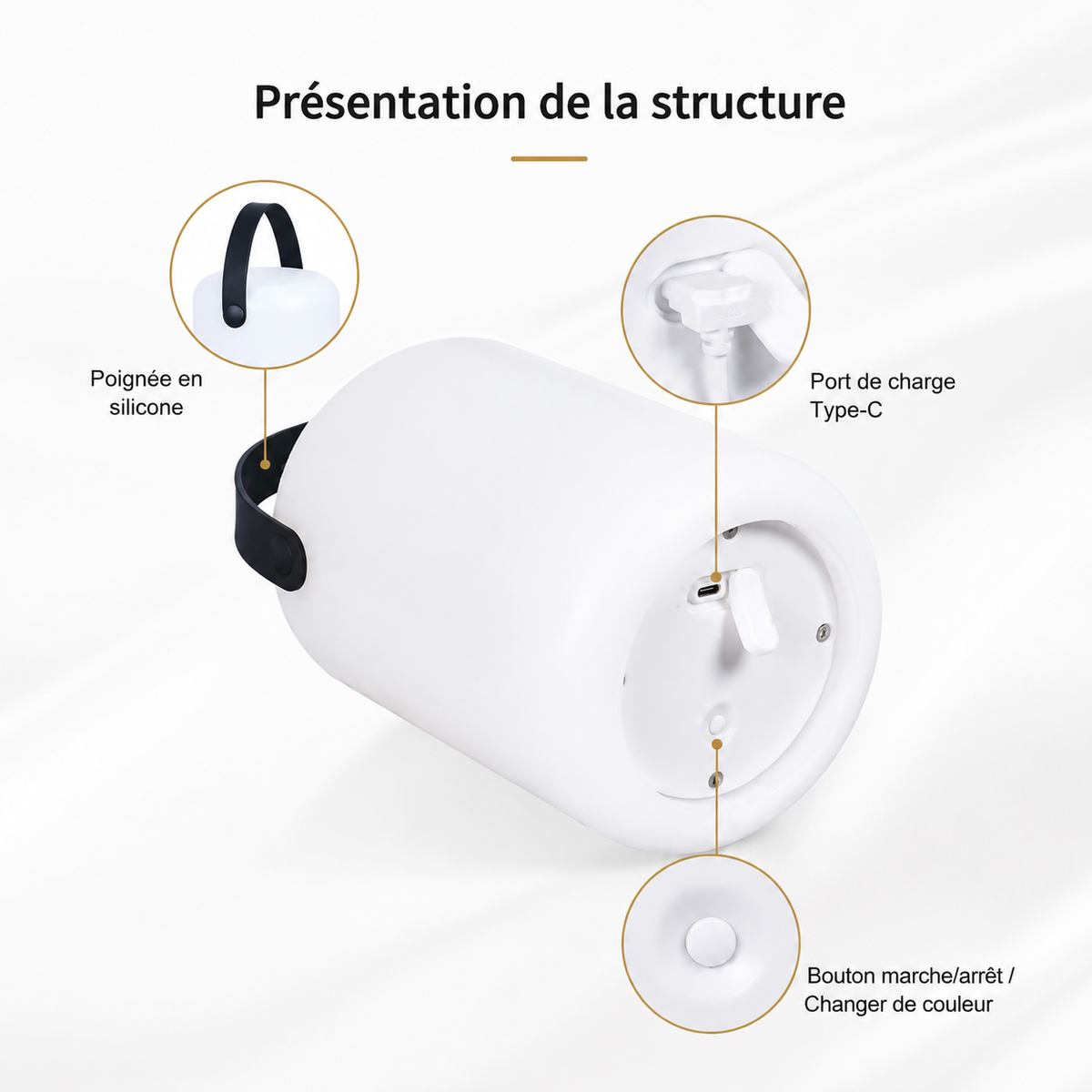 Lucciola — Lampe de table extérieure rechargeable