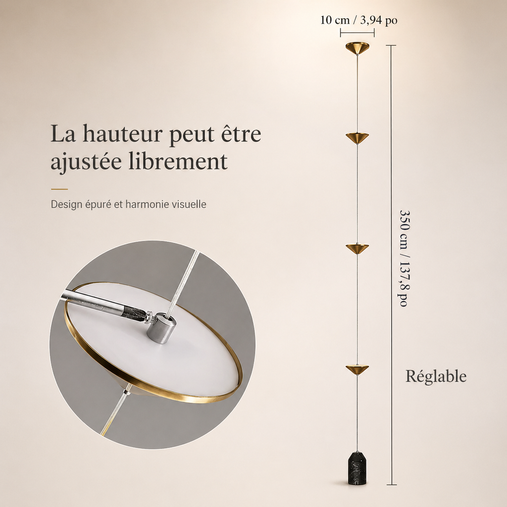Cascalia — Lampadaire à tête suspendue en cascade