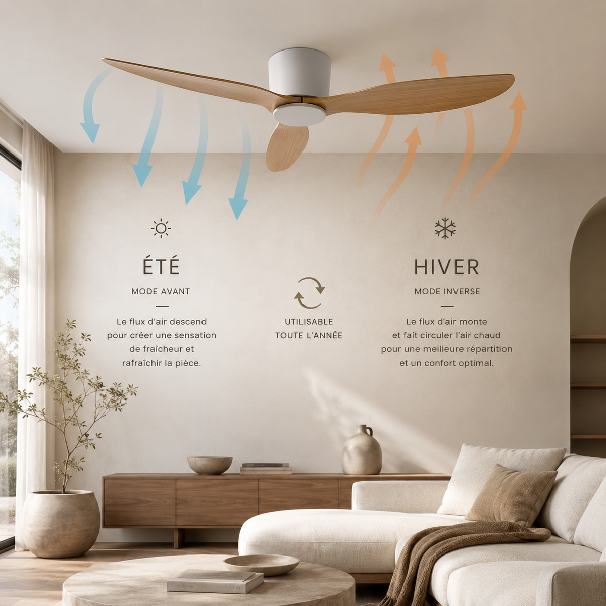 Lysane — Ventilateur de plafond au design scandinave