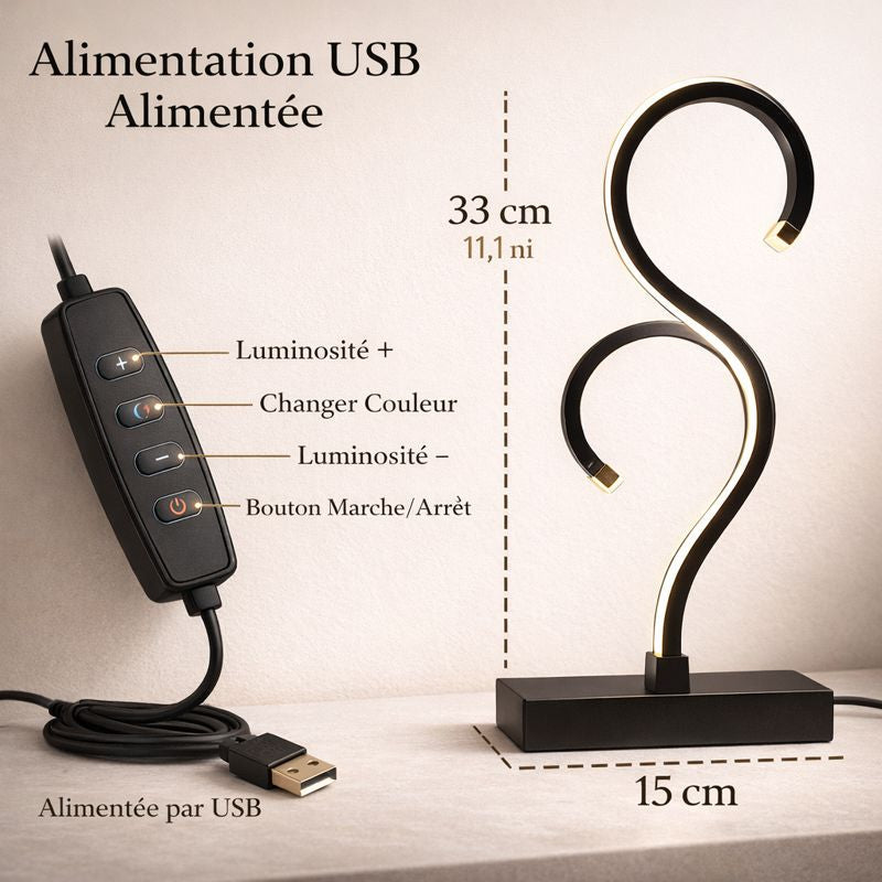 Arvena — Lampe de bureau arc LED à trois teintes