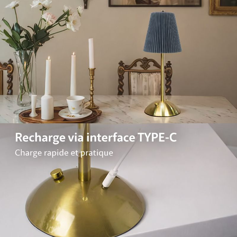 Dorella — Lampe nomade plissée rechargeable