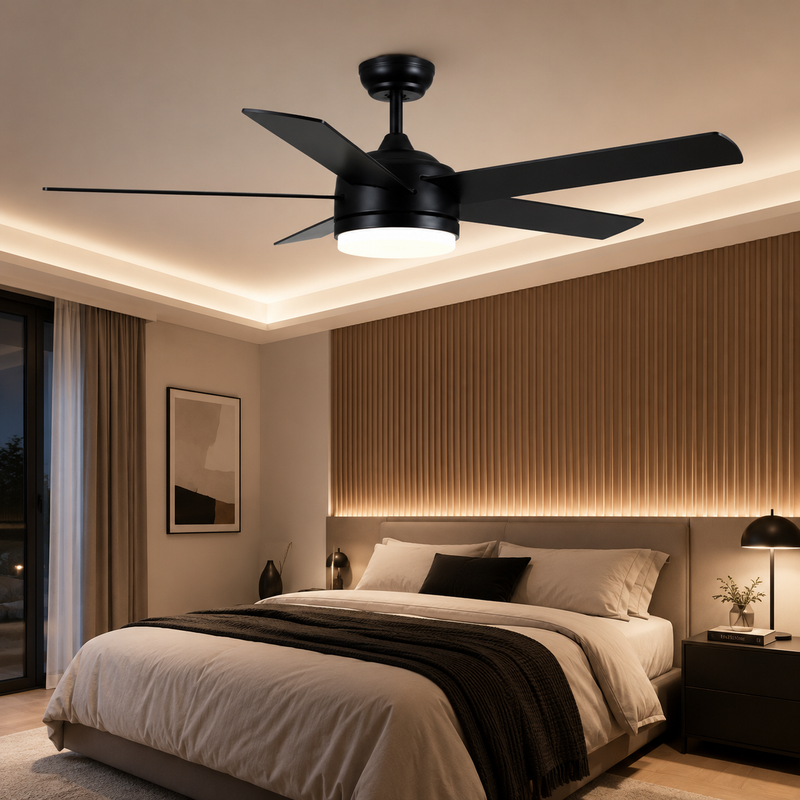 Nocera — Ventilateur de plafond noir LED trois teintes